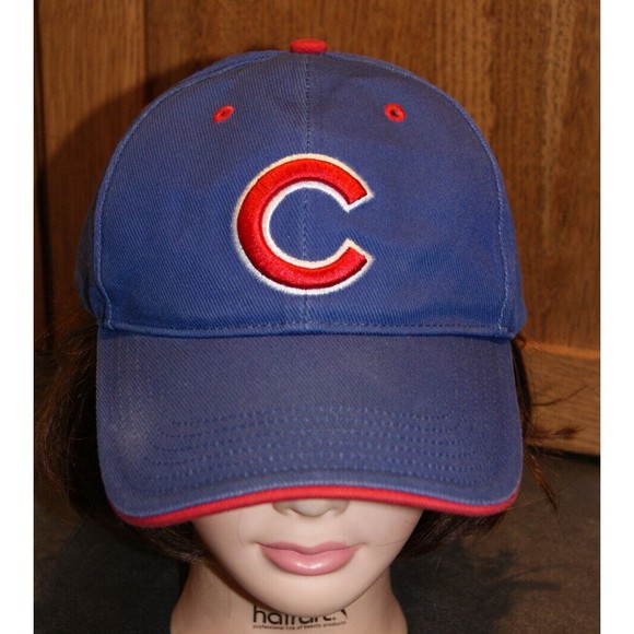 VTG Chicago Cubs Blue Hat Cap Red Trim Genuine Merch - Picture 1 of 7